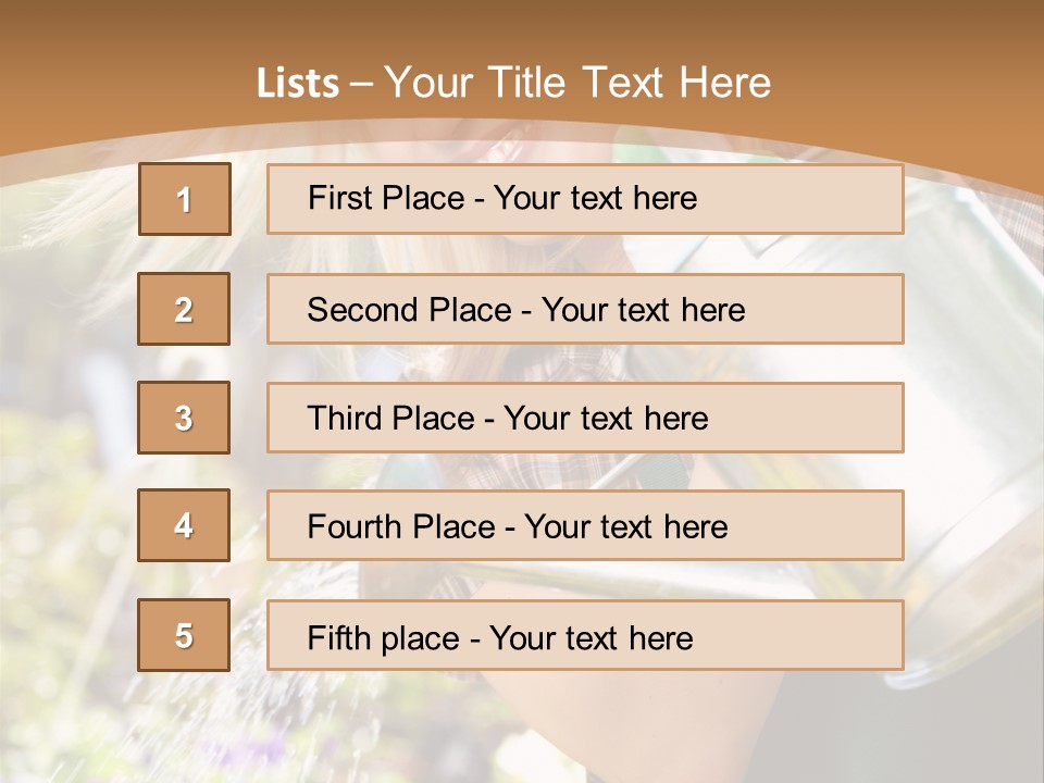 Nature Grass Girl PowerPoint Template