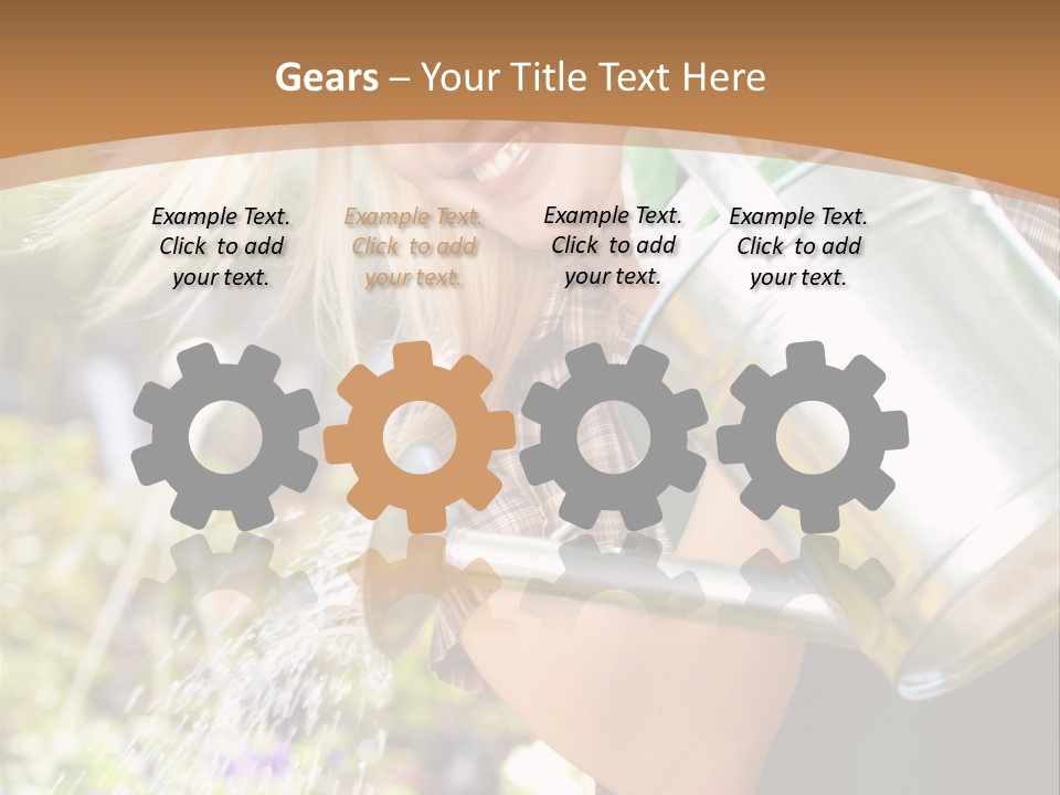 Nature Grass Girl PowerPoint Template
