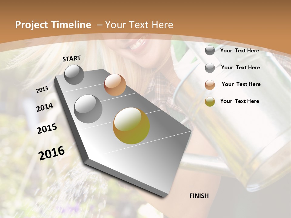 Nature Grass Girl PowerPoint Template