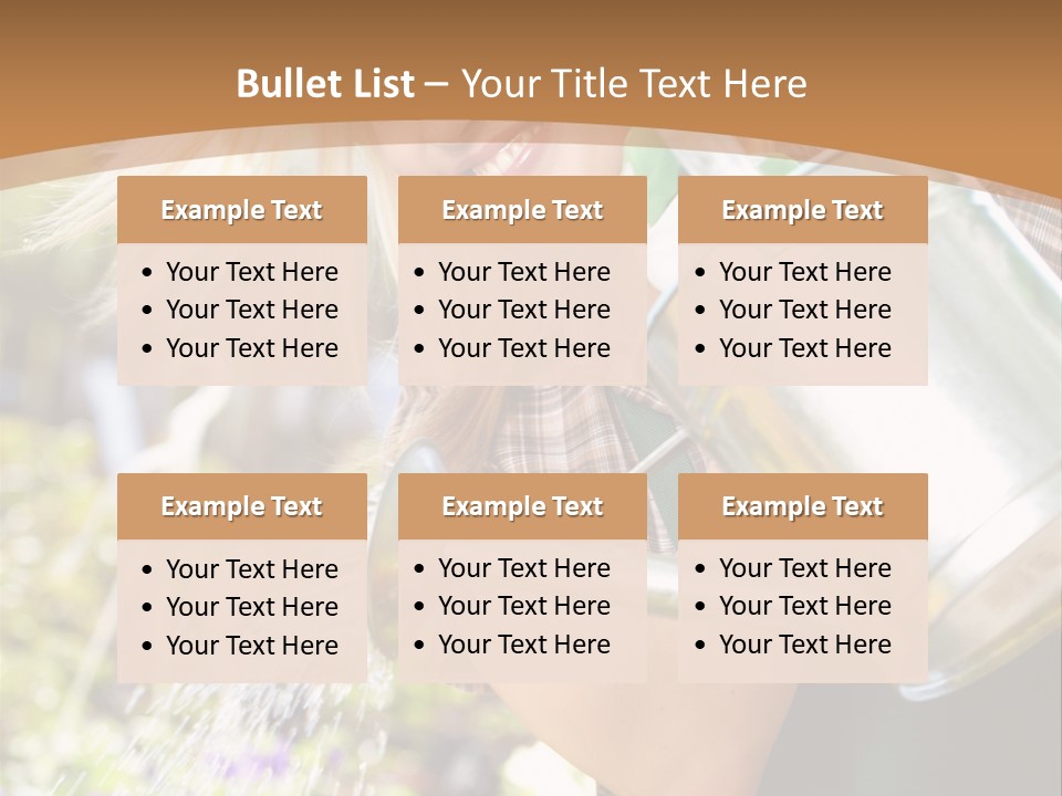 Nature Grass Girl PowerPoint Template