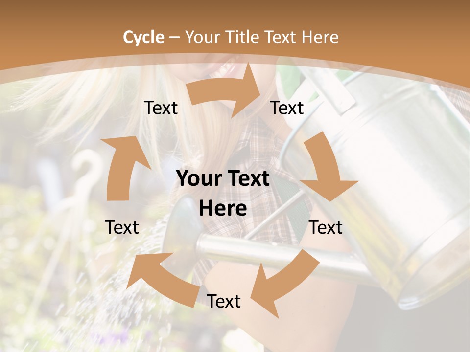 Nature Grass Girl PowerPoint Template