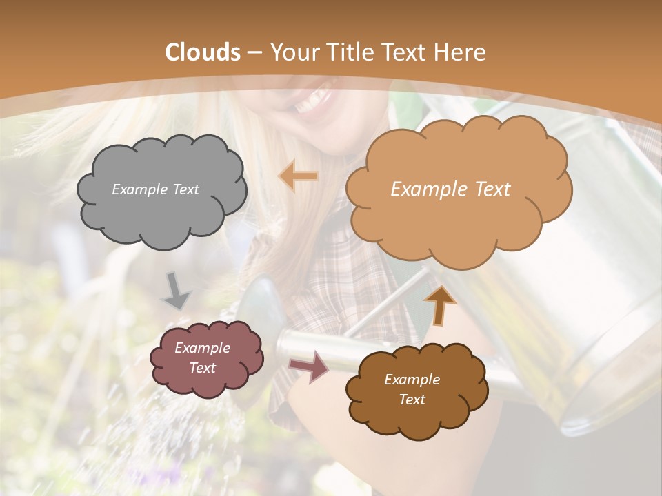 Nature Grass Girl PowerPoint Template