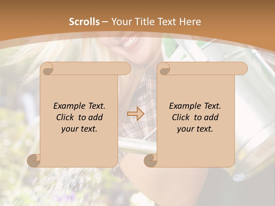 Nature Grass Girl PowerPoint Template