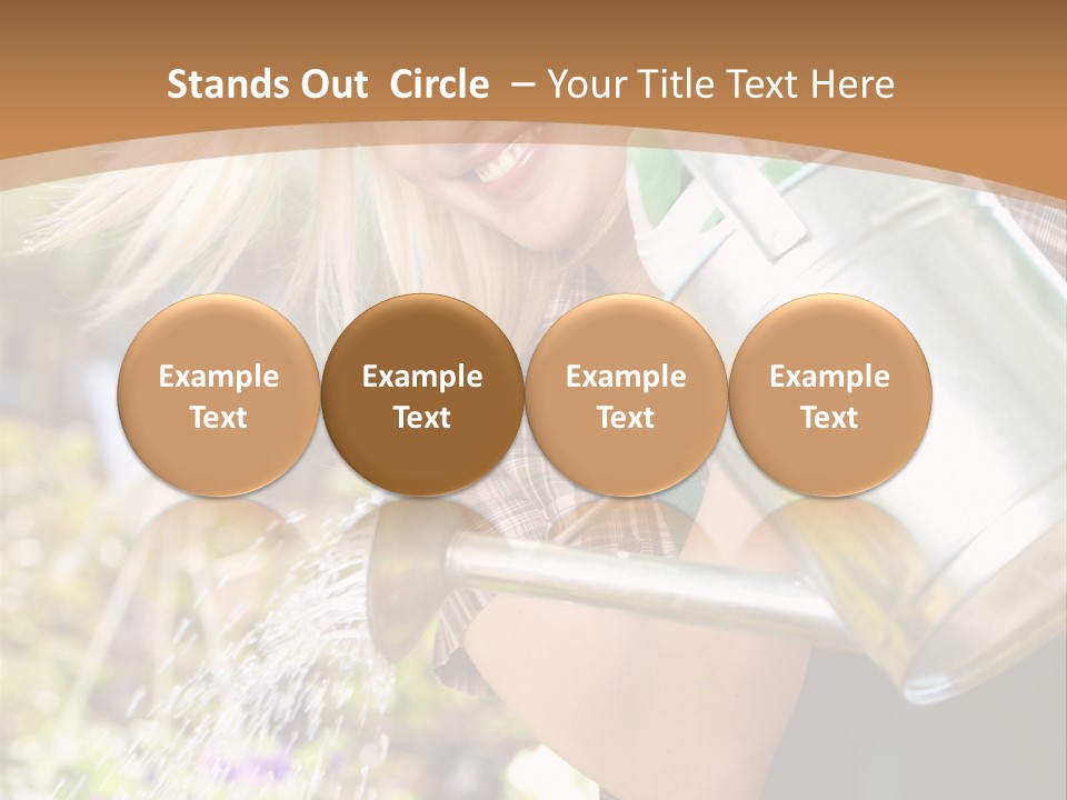 Nature Grass Girl PowerPoint Template