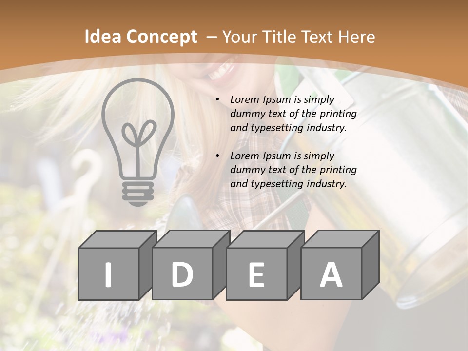 Nature Grass Girl PowerPoint Template