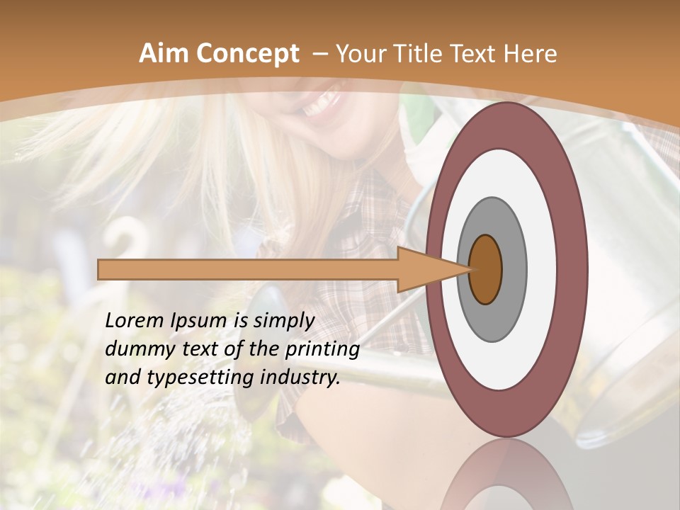 Nature Grass Girl PowerPoint Template