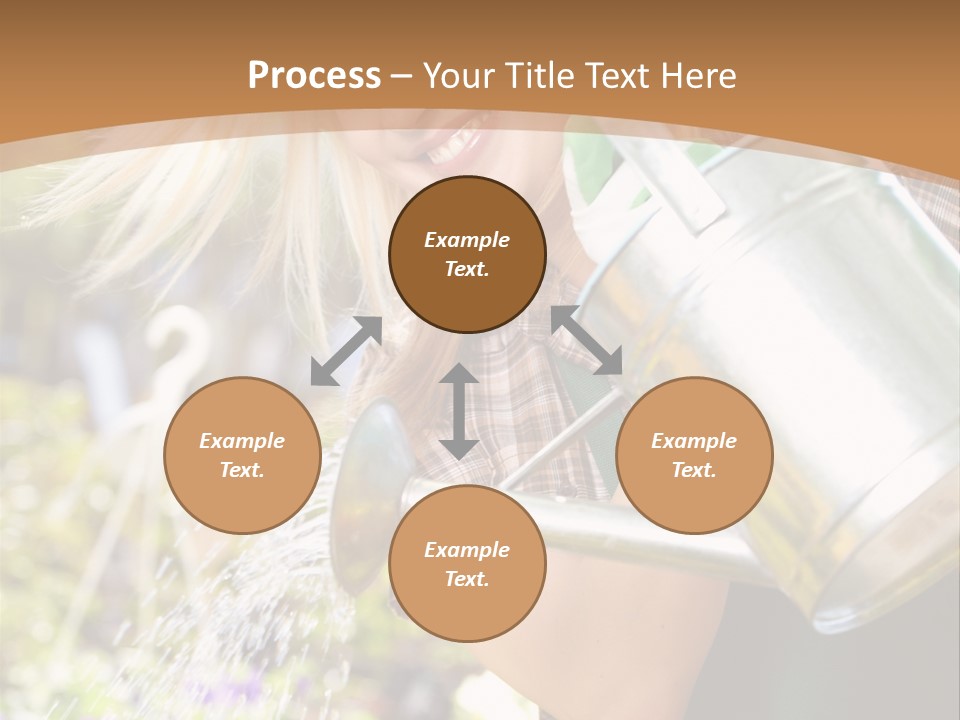 Nature Grass Girl PowerPoint Template