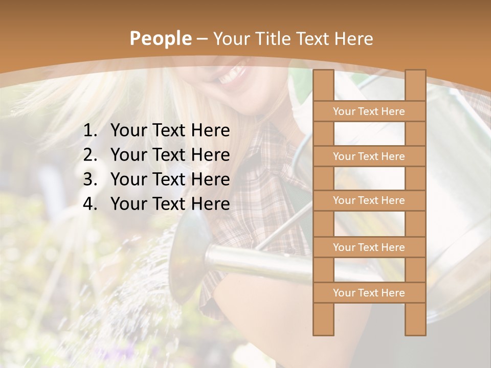 Nature Grass Girl PowerPoint Template