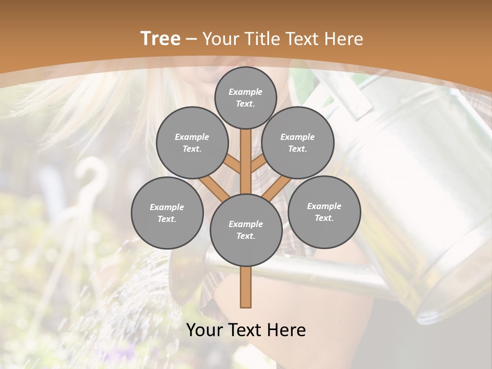 Nature Grass Girl PowerPoint Template