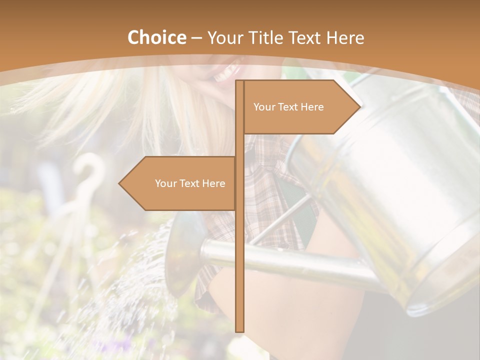 Nature Grass Girl PowerPoint Template