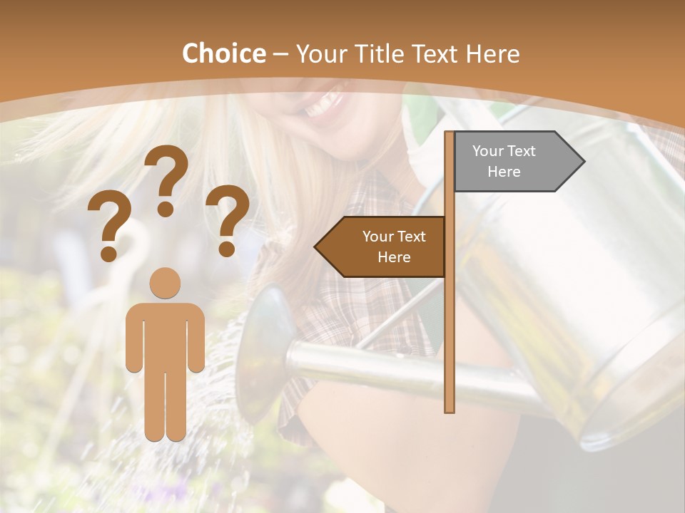 Nature Grass Girl PowerPoint Template