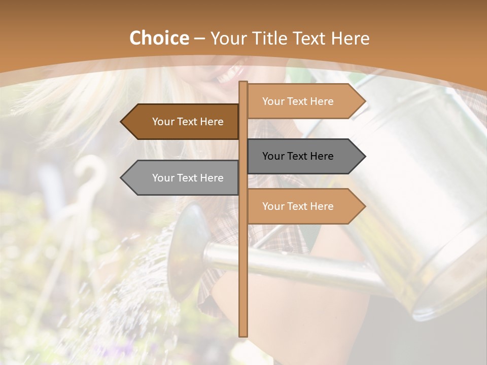 Nature Grass Girl PowerPoint Template