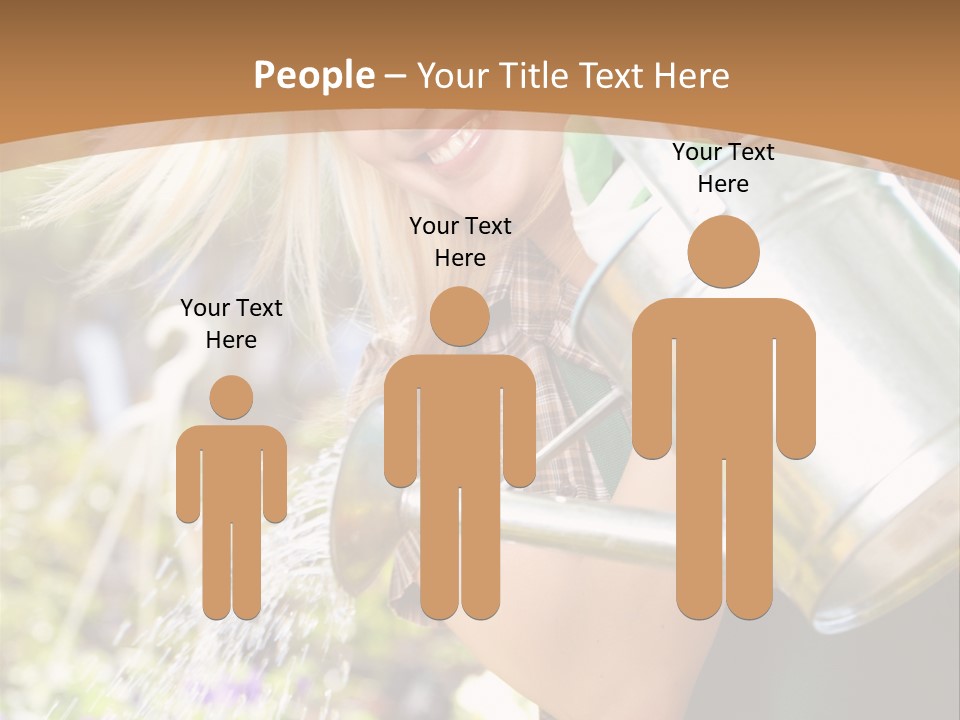 Nature Grass Girl PowerPoint Template