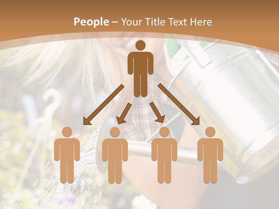 Nature Grass Girl PowerPoint Template