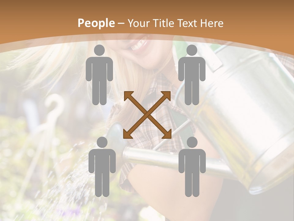 Nature Grass Girl PowerPoint Template