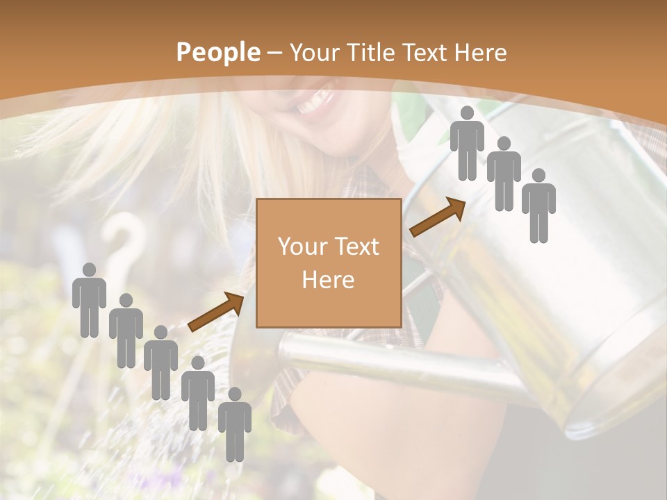 Nature Grass Girl PowerPoint Template