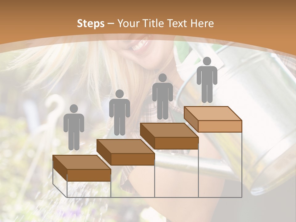 Nature Grass Girl PowerPoint Template