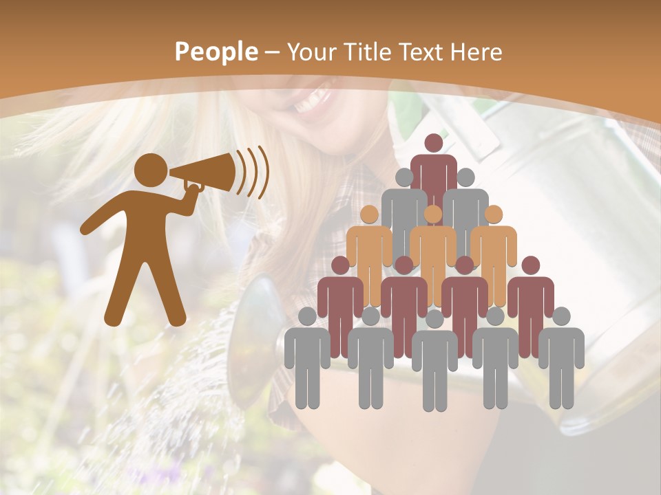 Nature Grass Girl PowerPoint Template