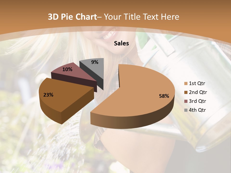 Nature Grass Girl PowerPoint Template