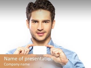 Isolated Beautiful Man PowerPoint Template