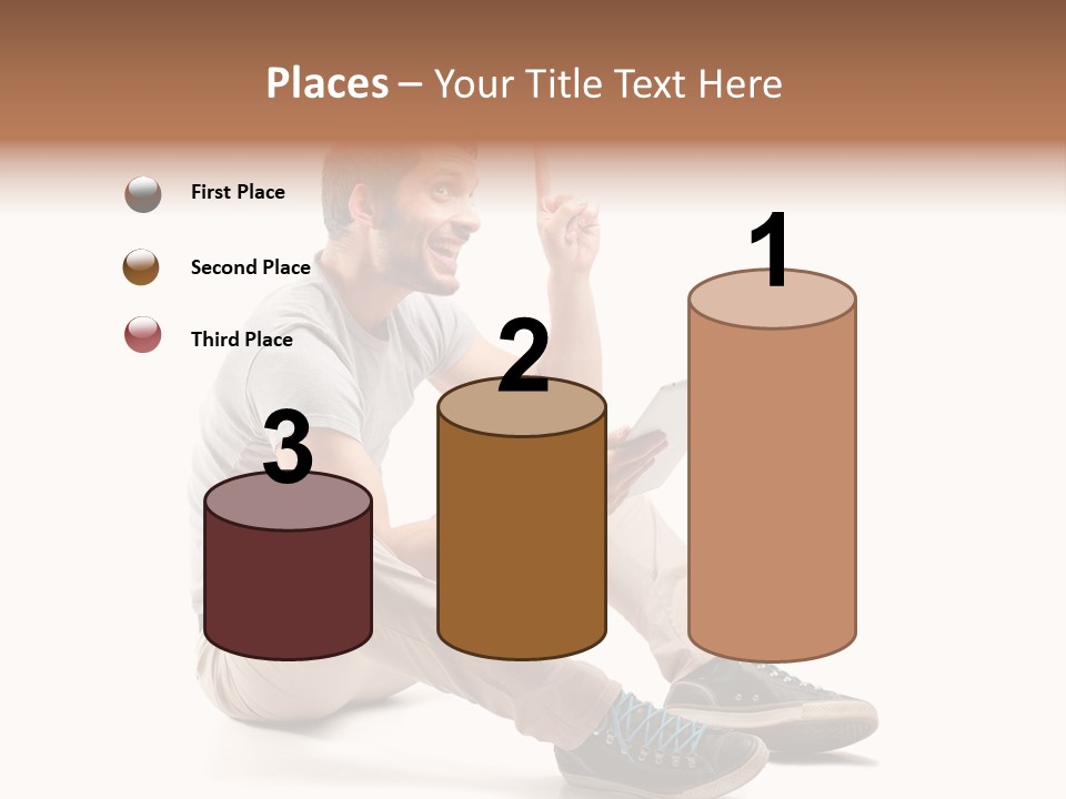 White Tablet Touchscreen PowerPoint Template