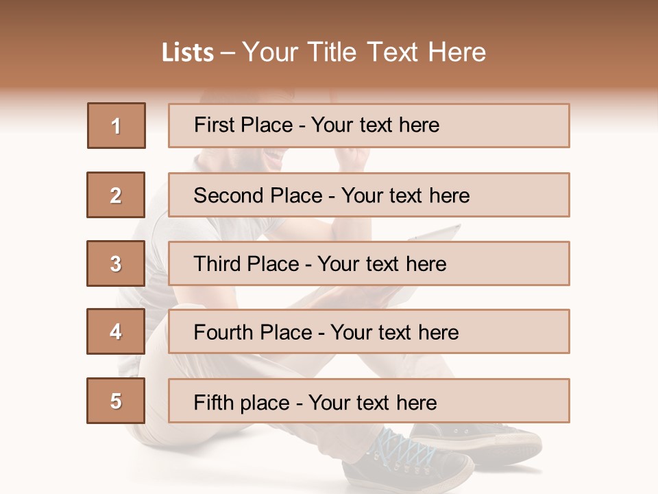 White Tablet Touchscreen PowerPoint Template