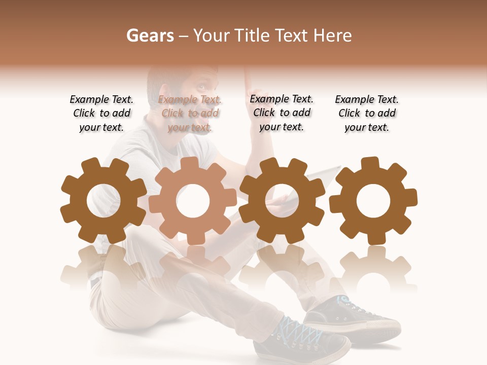 White Tablet Touchscreen PowerPoint Template