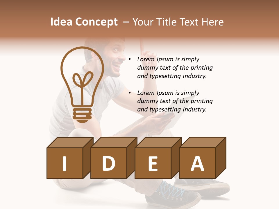 White Tablet Touchscreen PowerPoint Template