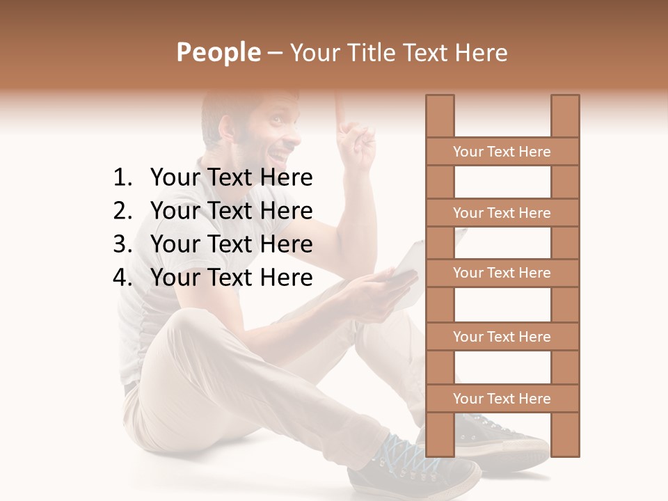 White Tablet Touchscreen PowerPoint Template