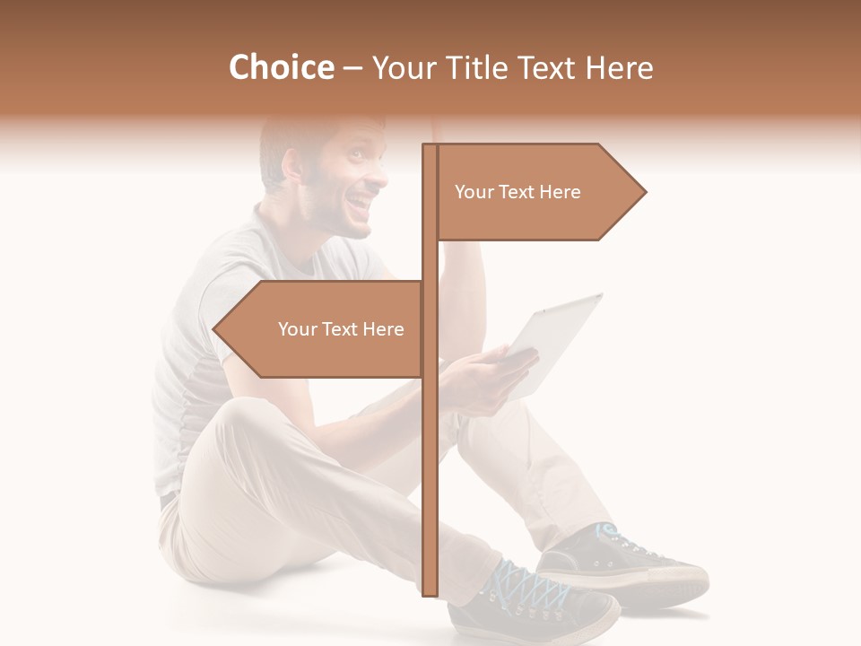 White Tablet Touchscreen PowerPoint Template