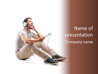 Teenager Isolated Guy PowerPoint Template