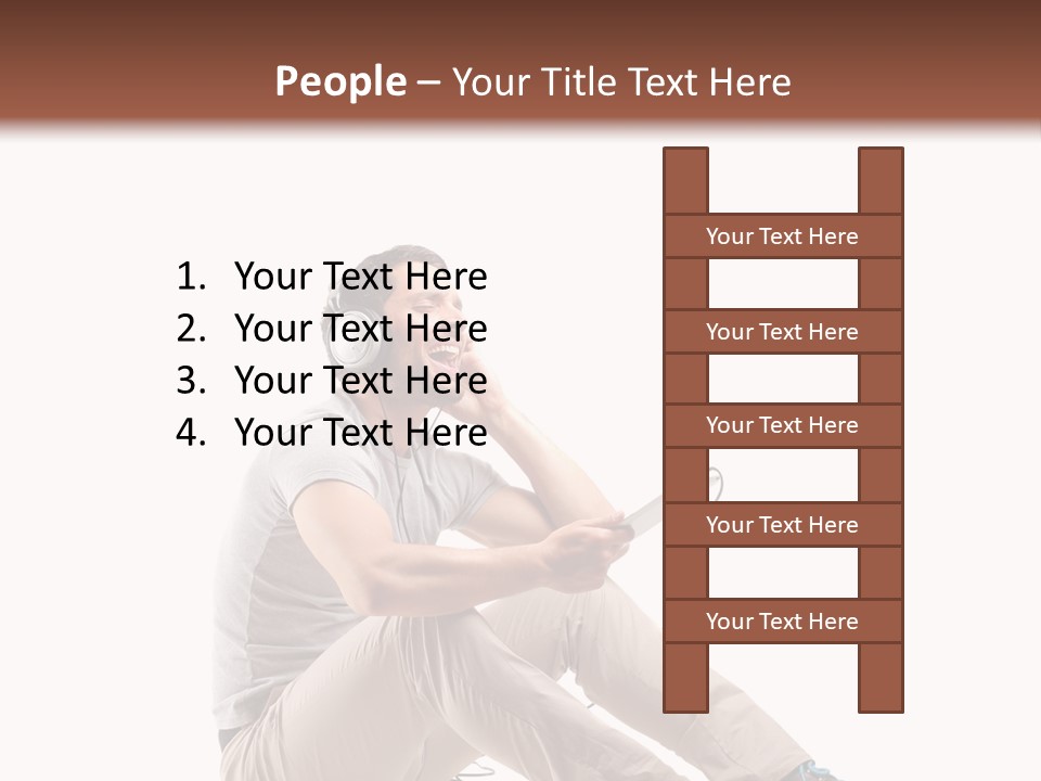 Teenager Isolated Guy PowerPoint Template