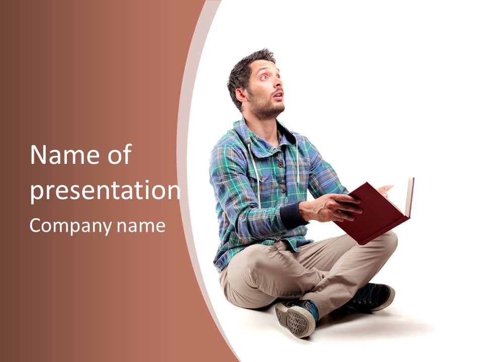 Man Vintage Student PowerPoint Template