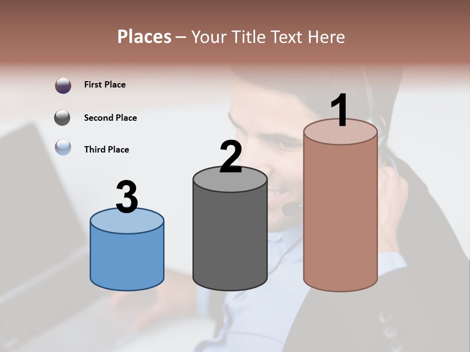 Notebook Kopfh Mann PowerPoint Template