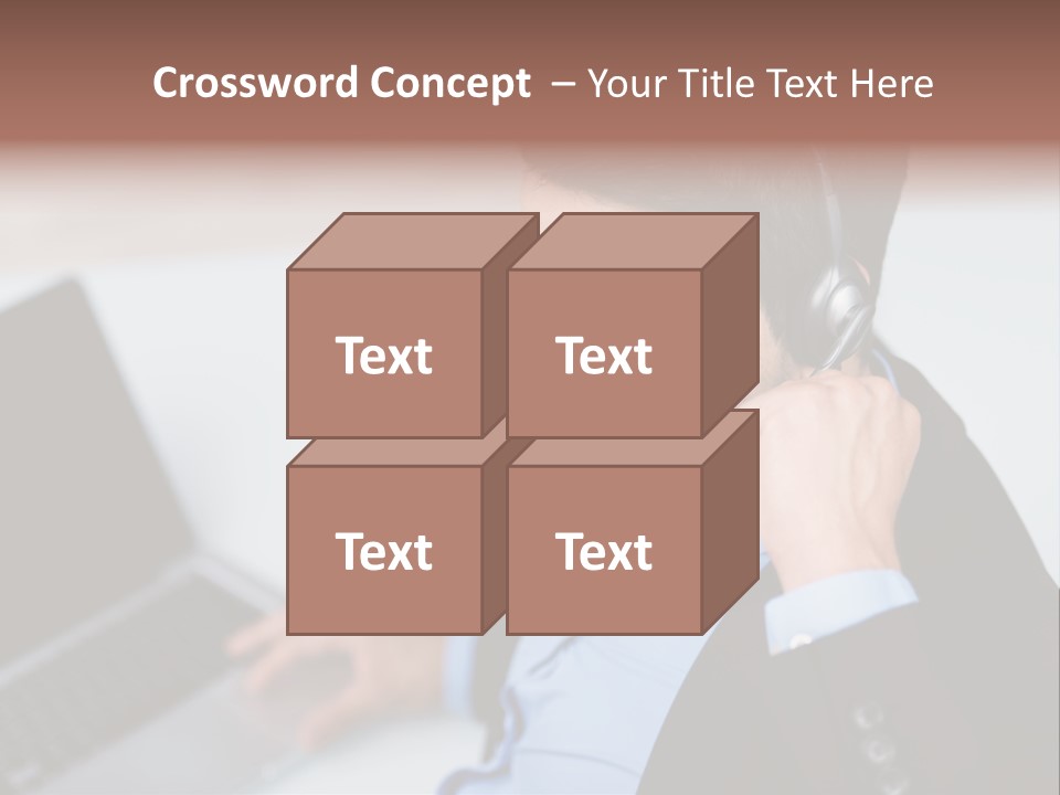 Notebook Kopfh Mann PowerPoint Template