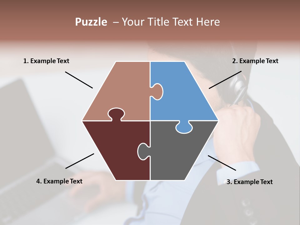 Notebook Kopfh Mann PowerPoint Template