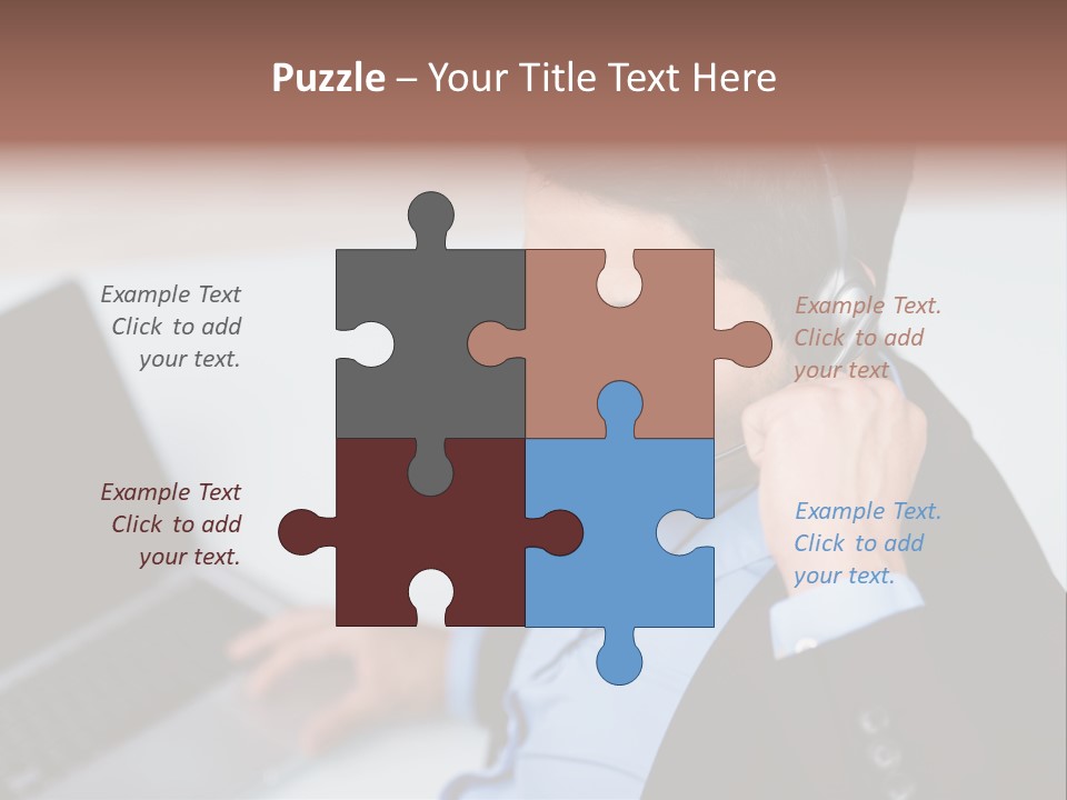 Notebook Kopfh Mann PowerPoint Template