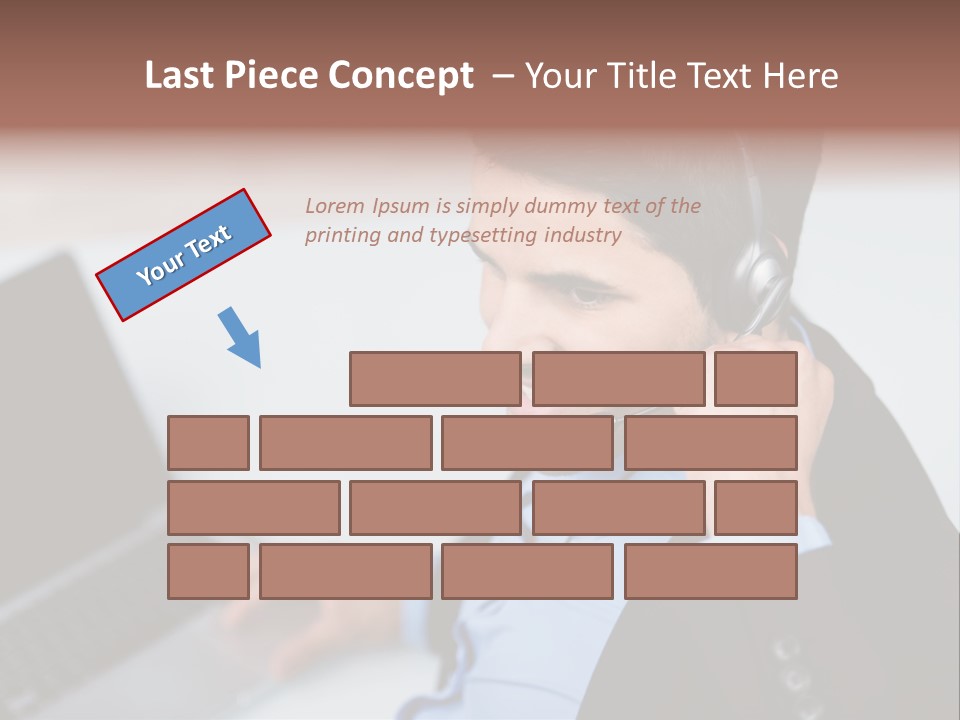 Notebook Kopfh Mann PowerPoint Template