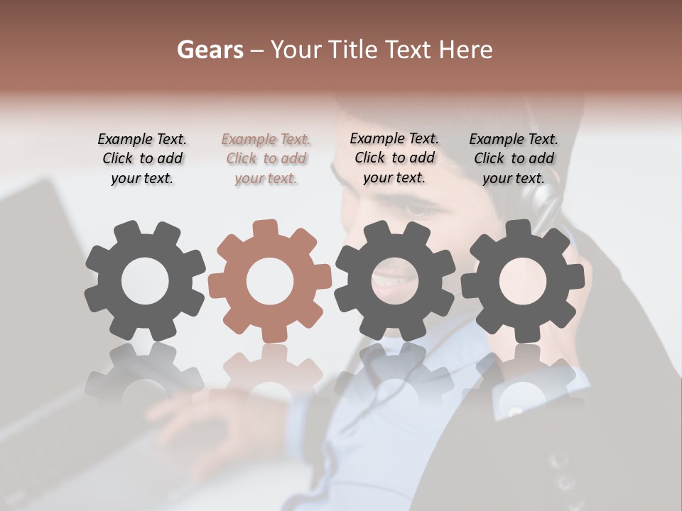 Notebook Kopfh Mann PowerPoint Template