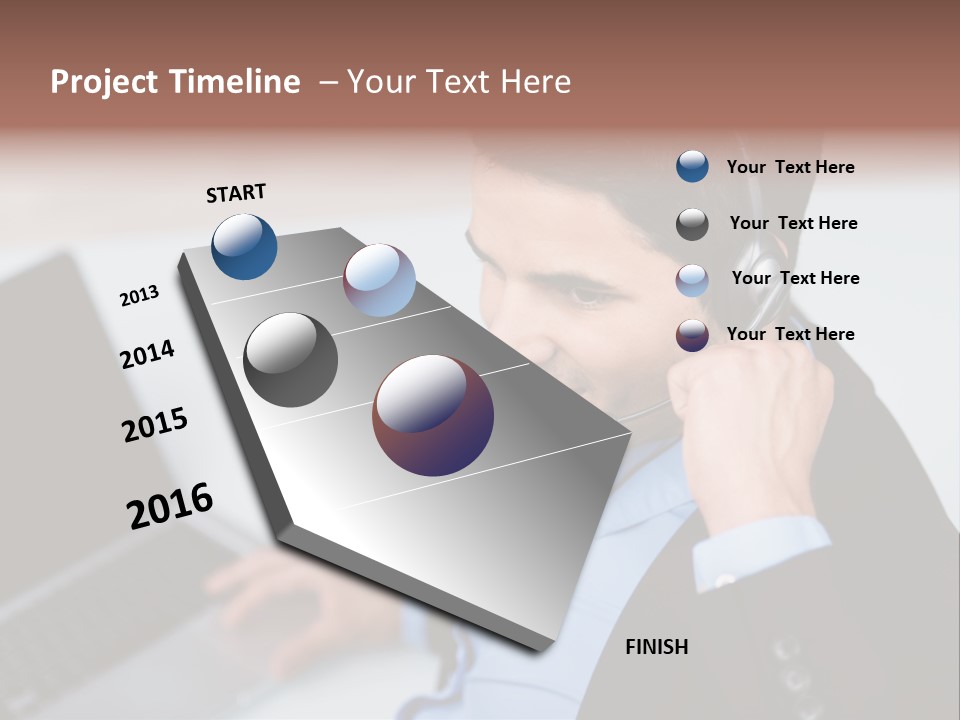 Notebook Kopfh Mann PowerPoint Template