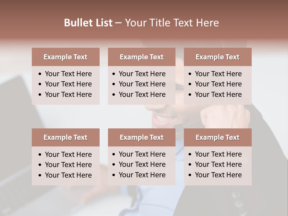 Notebook Kopfh Mann PowerPoint Template
