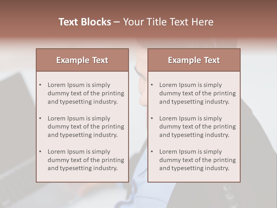 Notebook Kopfh Mann PowerPoint Template