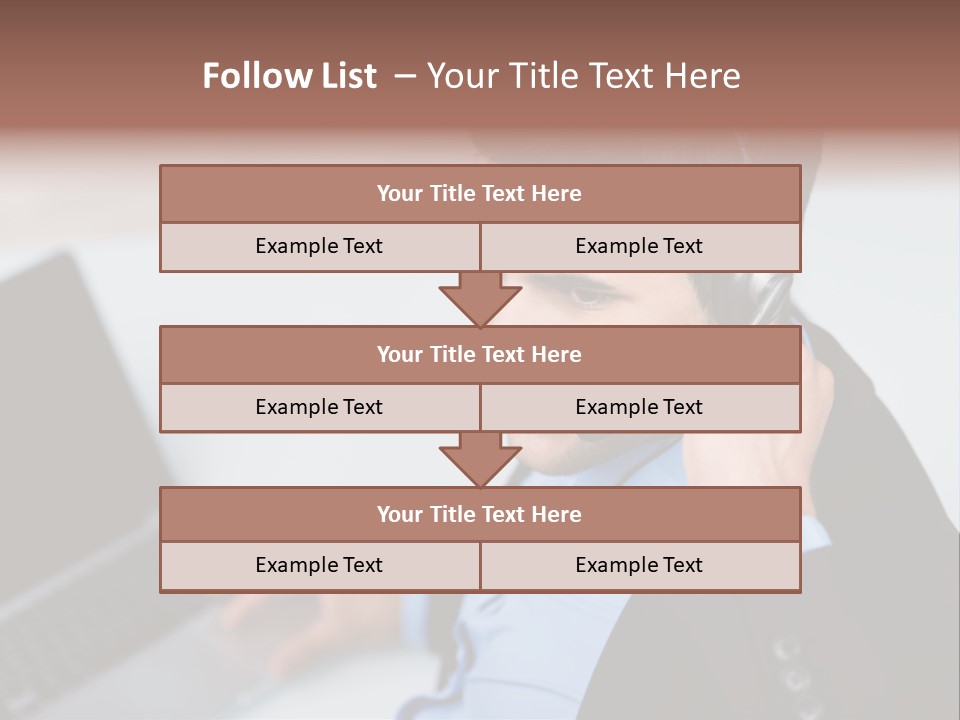 Notebook Kopfh Mann PowerPoint Template