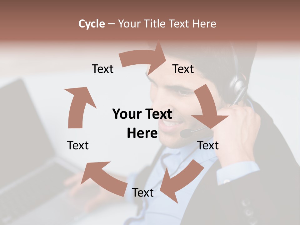 Notebook Kopfh Mann PowerPoint Template