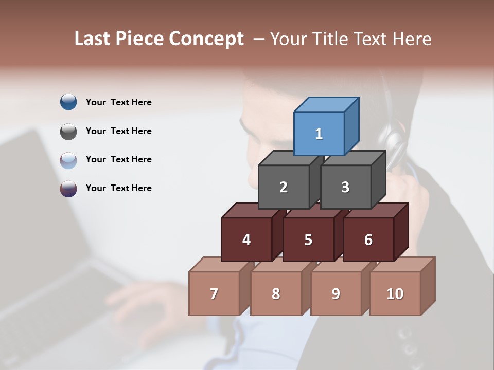 Notebook Kopfh Mann PowerPoint Template