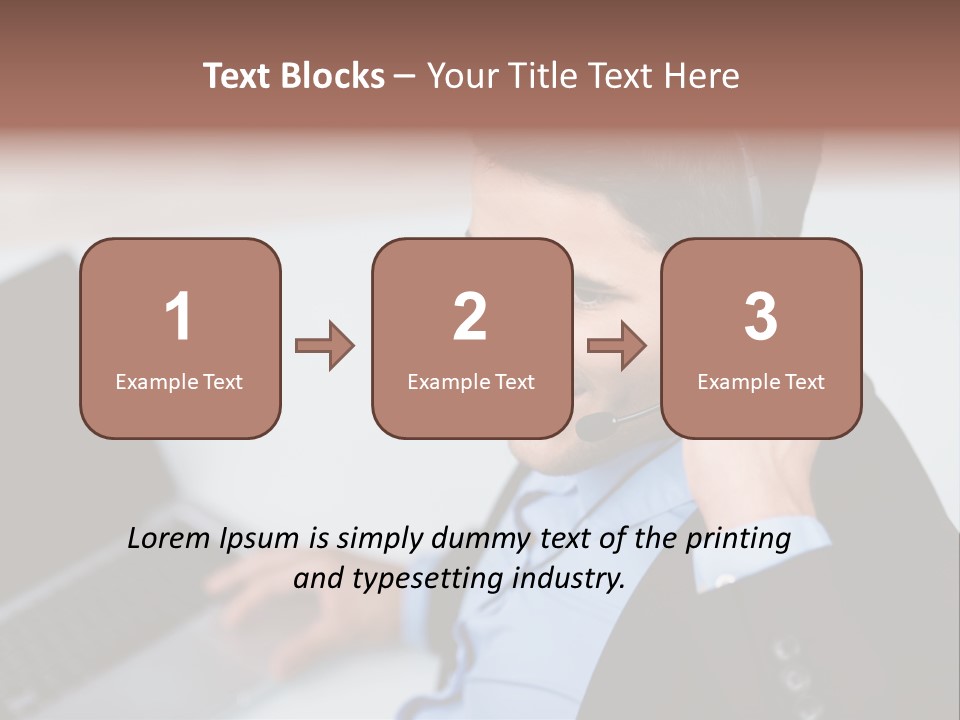 Notebook Kopfh Mann PowerPoint Template