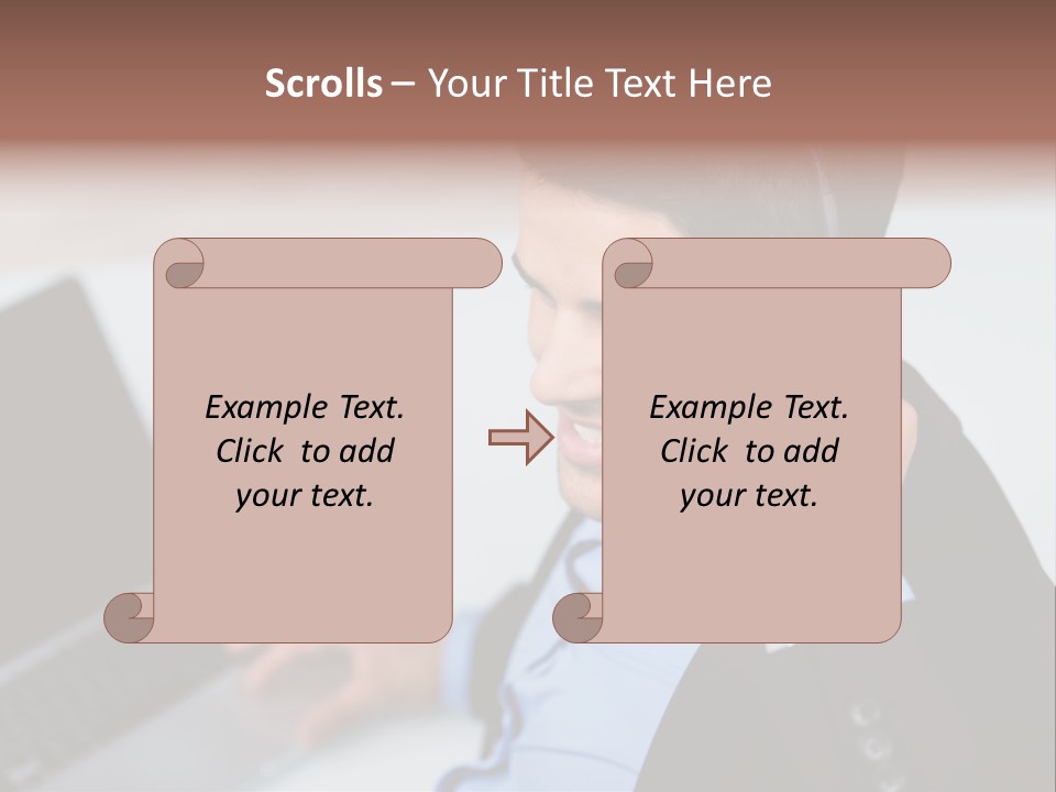 Notebook Kopfh Mann PowerPoint Template