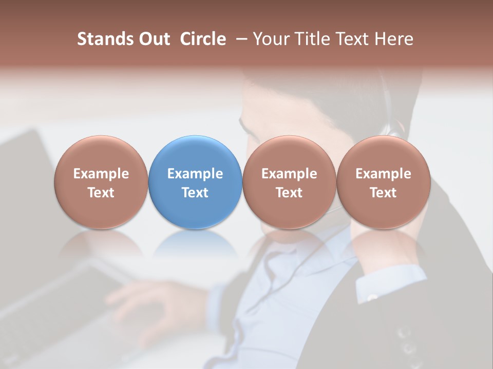 Notebook Kopfh Mann PowerPoint Template