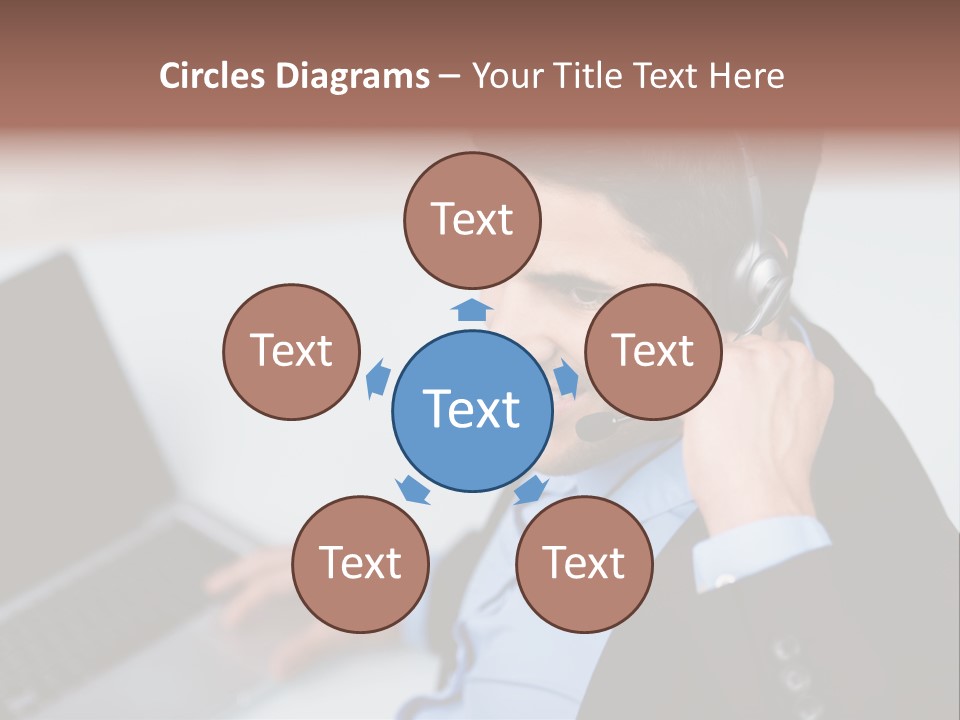 Notebook Kopfh Mann PowerPoint Template