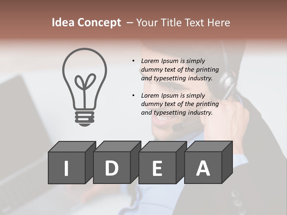 Notebook Kopfh Mann PowerPoint Template